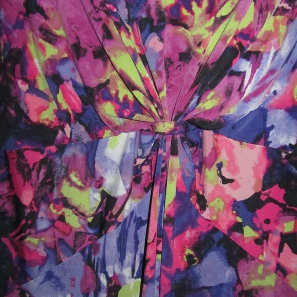 3X Plus Size Daisy Fuentes Very Colorful Blouse top shirt womens twist front - Picture 3 of 6